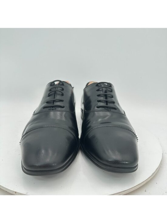Salvatore Ferragamo Men Sz 7 3E Black Leather Cap Toe lace Up Oxford Dress Shoes main image 8